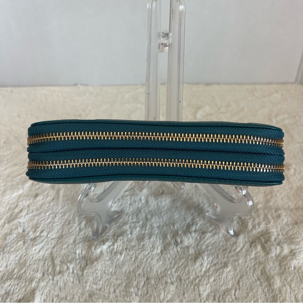 Teal Floral Embossed Women's Wallet - Picture 4 of 11